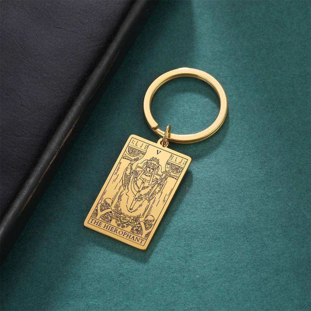 Classic Tarot Card Stainless Steel Tarnish Free Keychains - Tarot Treasures