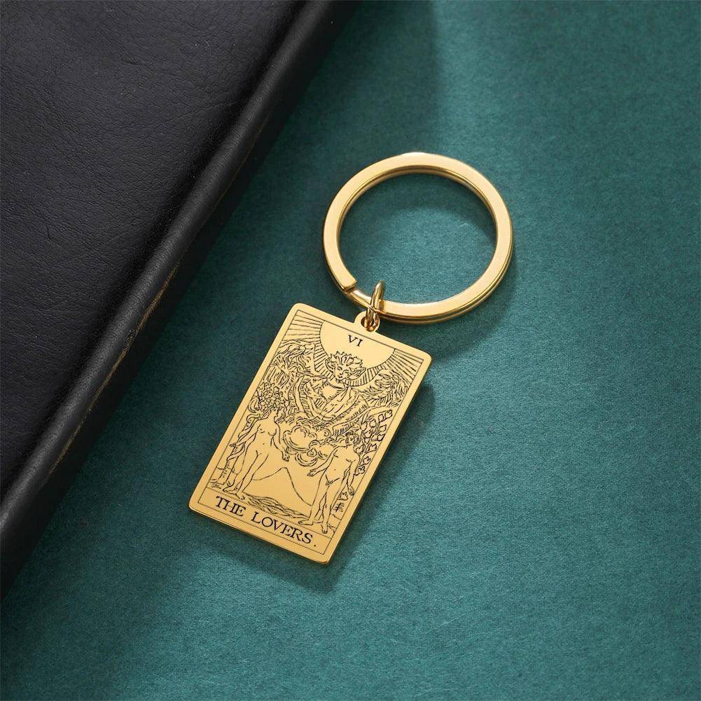 Classic Tarot Card Stainless Steel Tarnish Free Keychains - Tarot Treasures