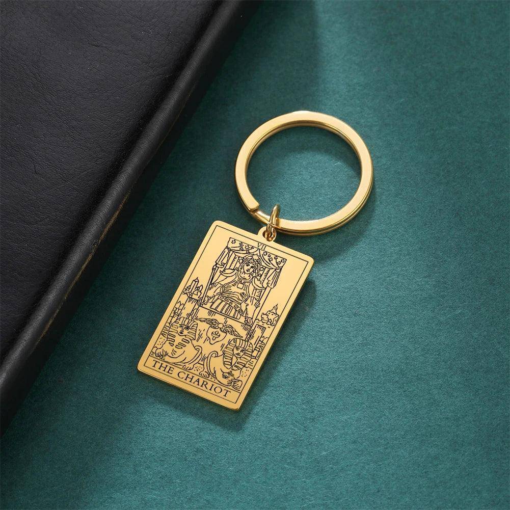 Classic Tarot Card Stainless Steel Tarnish Free Keychains - Tarot Treasures