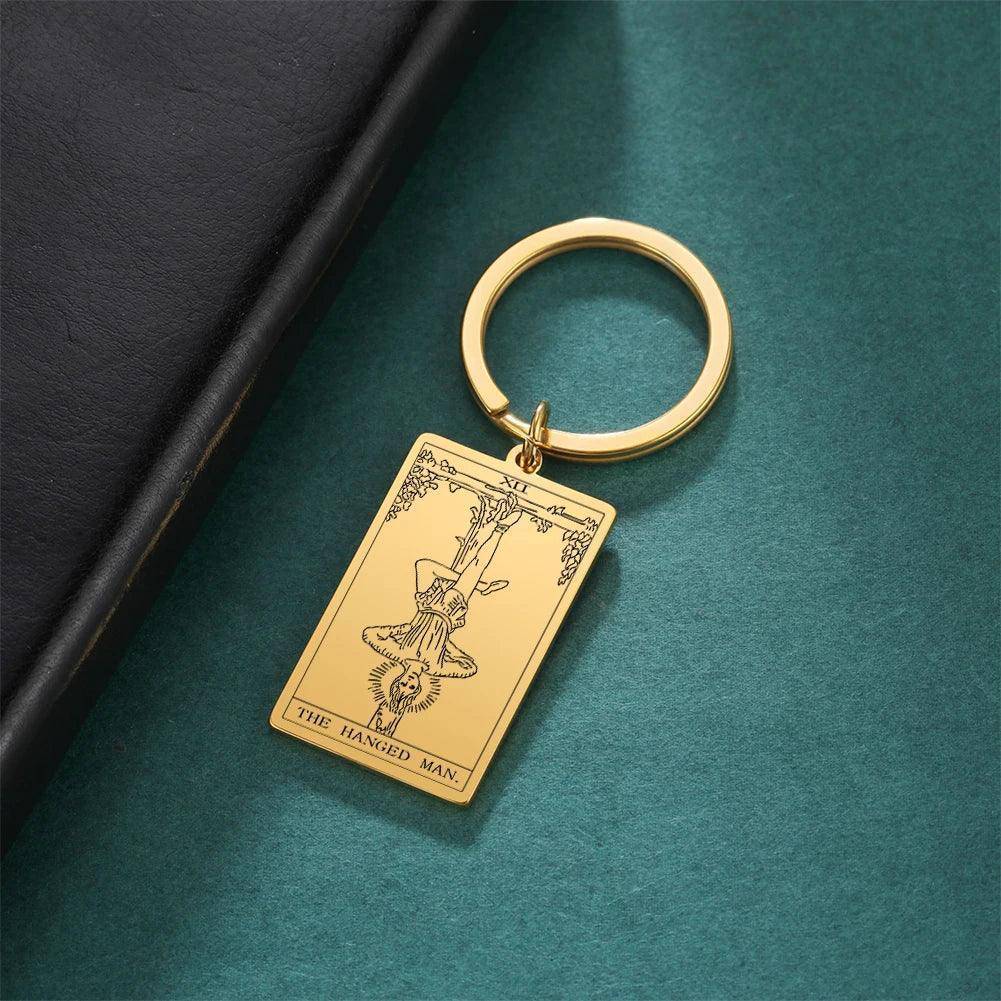 Classic Tarot Card Stainless Steel Tarnish Free Keychains - Tarot Treasures