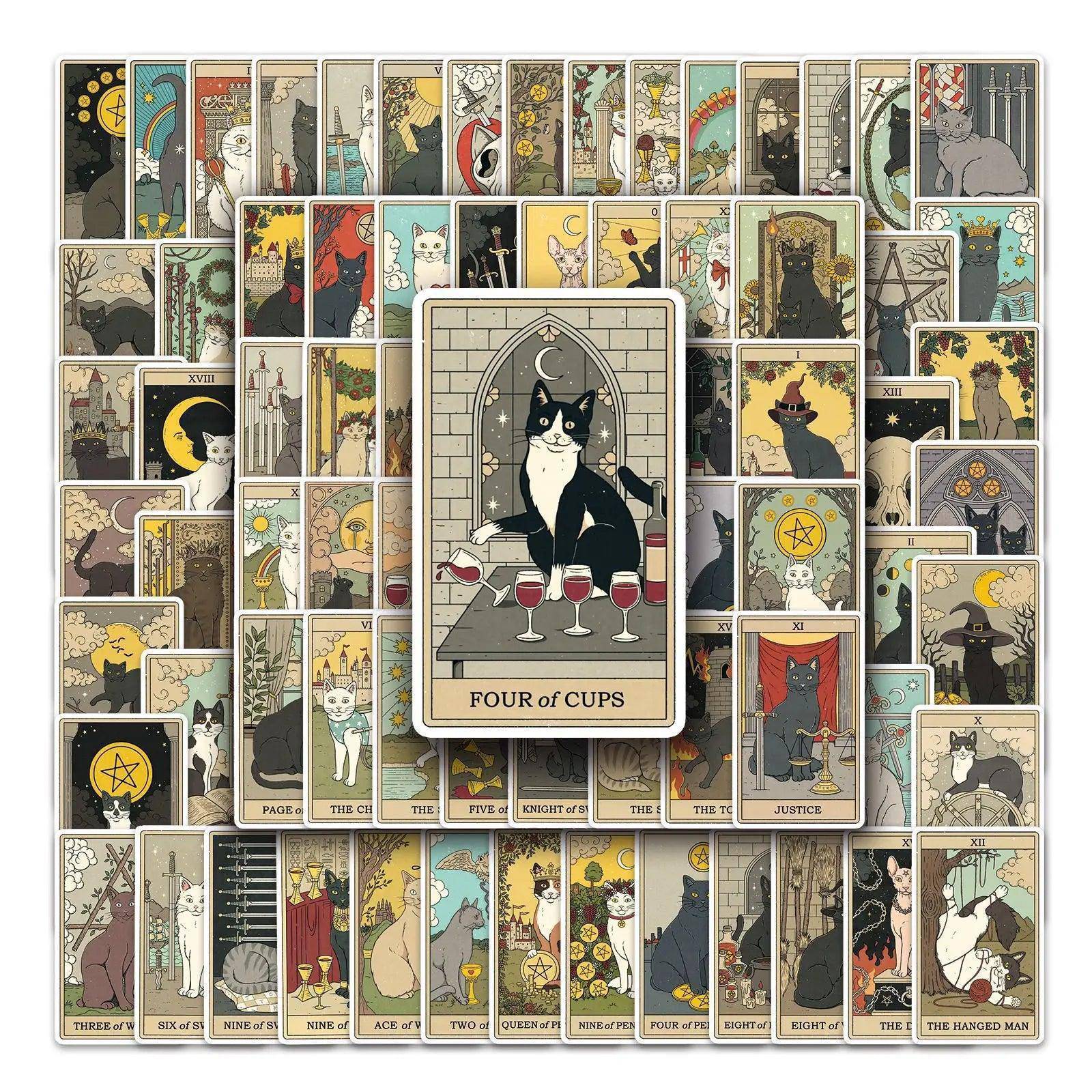 Vintage Classic Cat Style Tarot Stickers - Tarot Treasures
