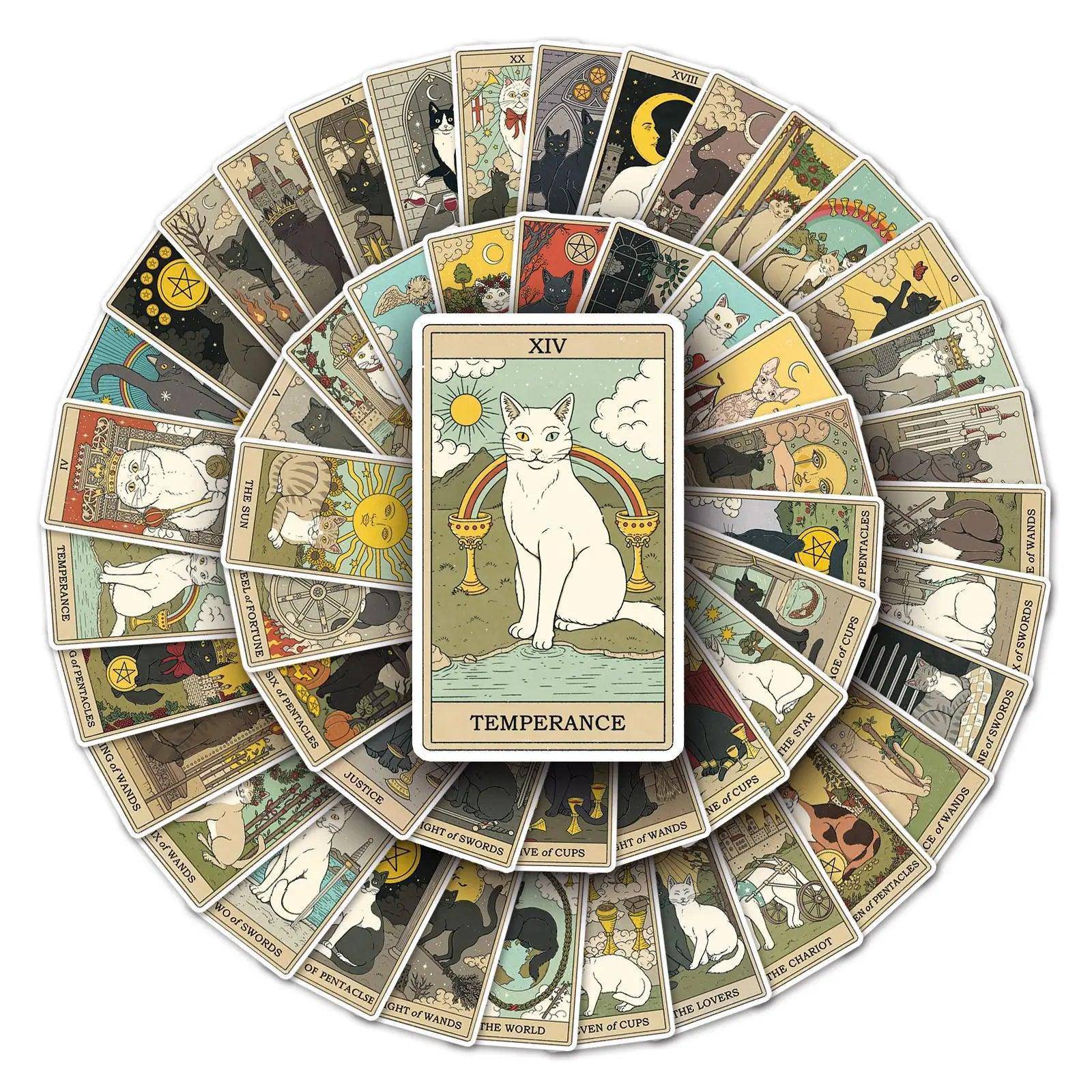 Vintage Classic Cat Style Tarot Stickers - Tarot Treasures