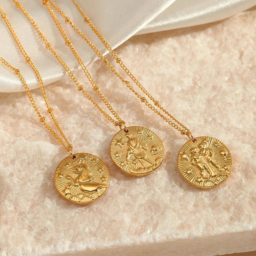 Zodiac Constellation Stainless Steel Tarnish Free Necklaces - Tarot Treasures