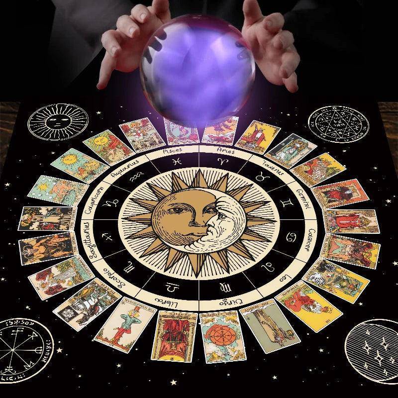 Zodiac Tarot Card Table and Altar Cloth - Tarot Treasures