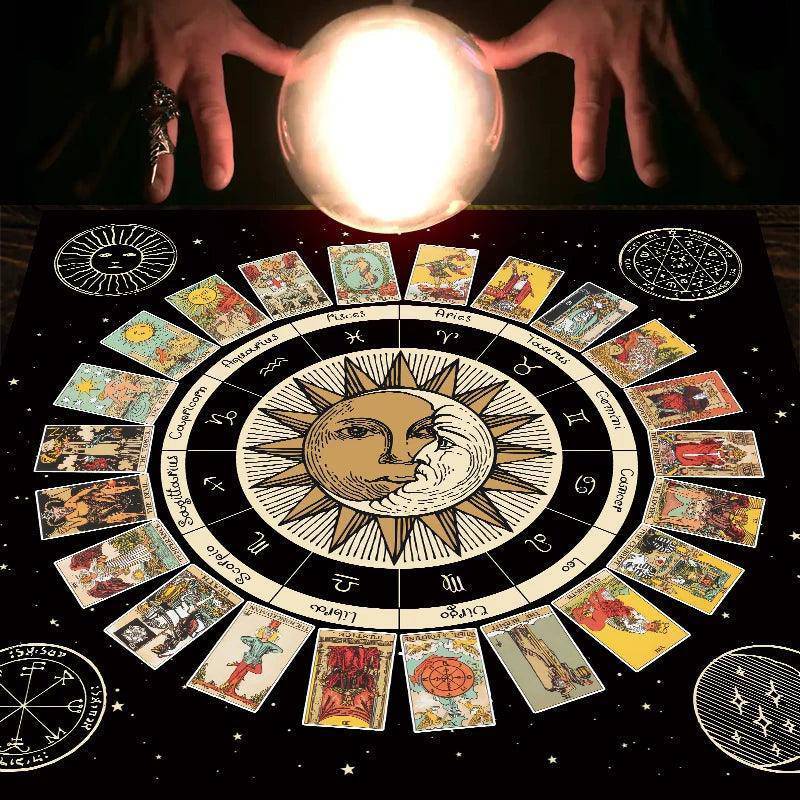 Zodiac Tarot Card Table and Altar Cloth - Tarot Treasures