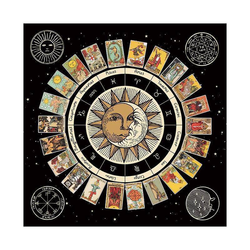 Zodiac Tarot Card Table and Altar Cloth - Tarot Treasures